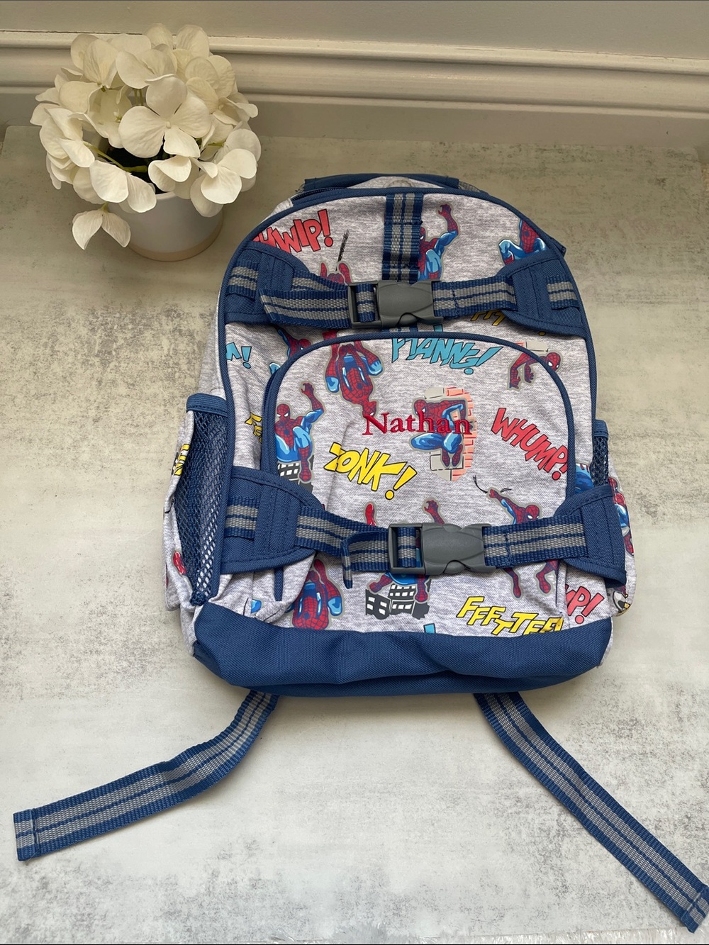 Pottery Barn Kids Mackenzie Personalized Nathan Spider-Man Small Backpack
